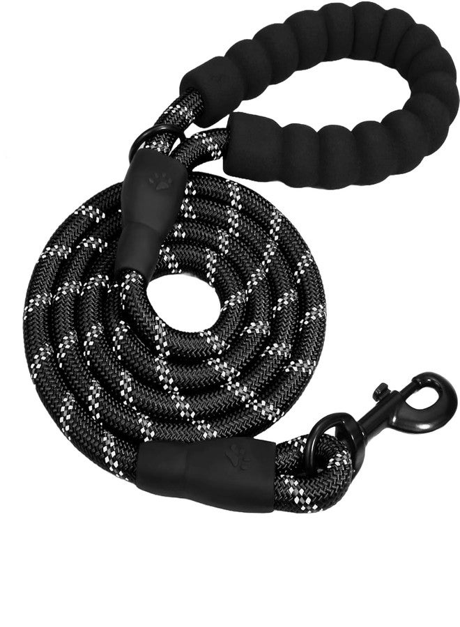FEXONXA Heavy Duty Dog Leash 5ft - Padded Handle & Reflective Climbing Rope Leash for Medium & Large Dogs - Durable Metal Clasp, Tangle-Free Swivel, Safe for Night Walking